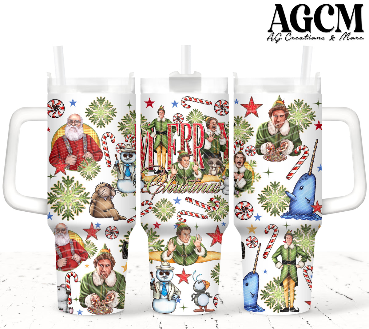 Buddy Merry 40oz Tumbler Digital Png Christmas