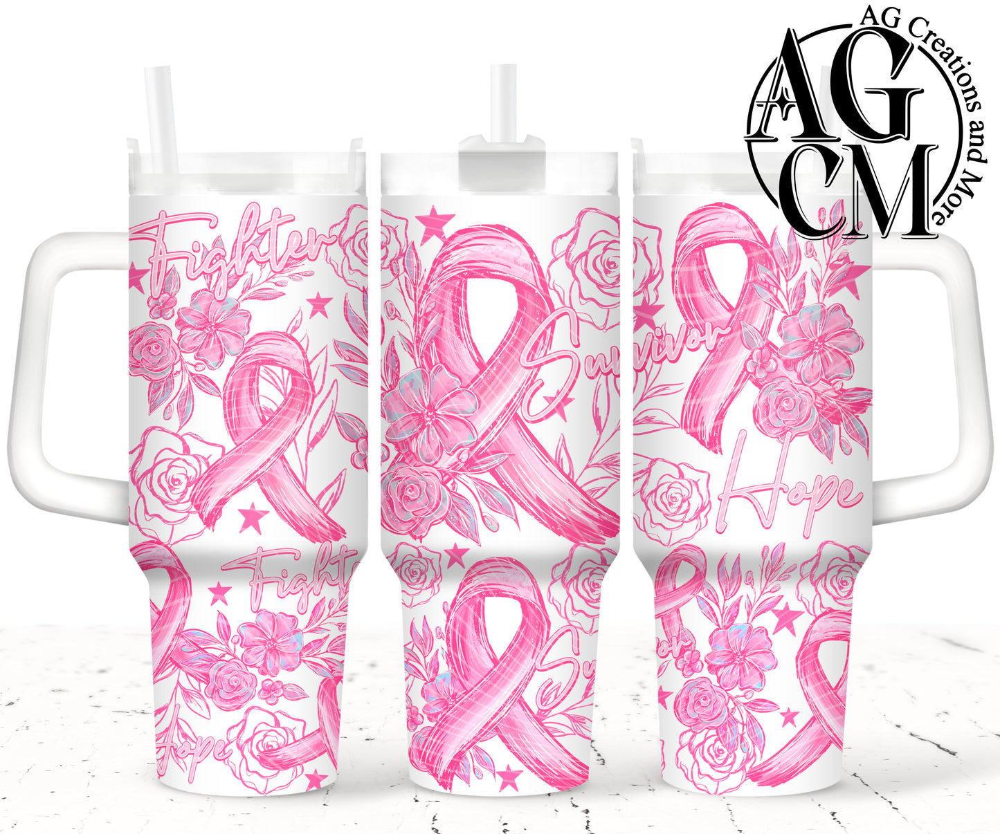 Breast Cancer Awareness  40oz Tumbler Digital Png