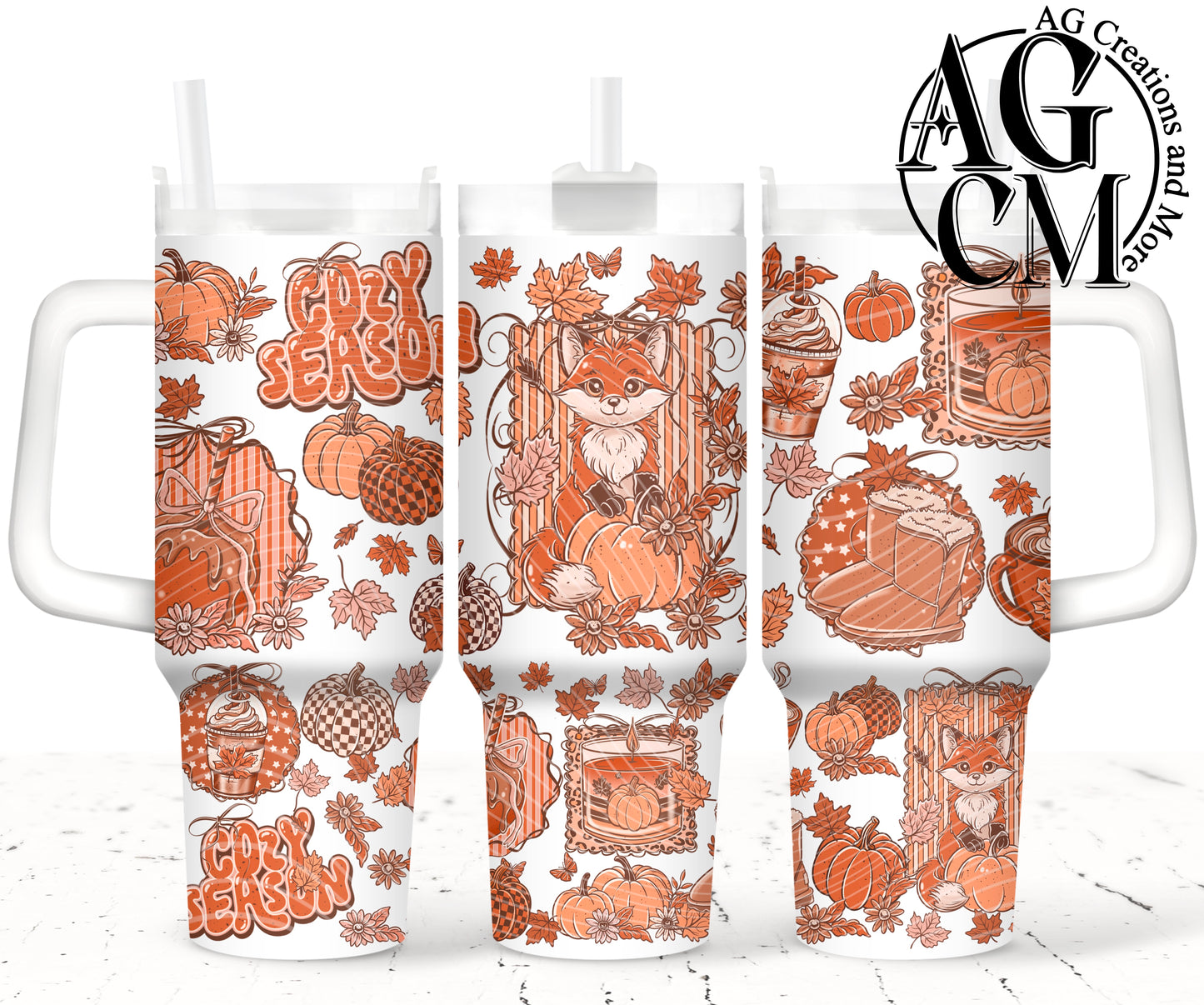 Cozy Season Fox 40oz Tumbler Digital Png