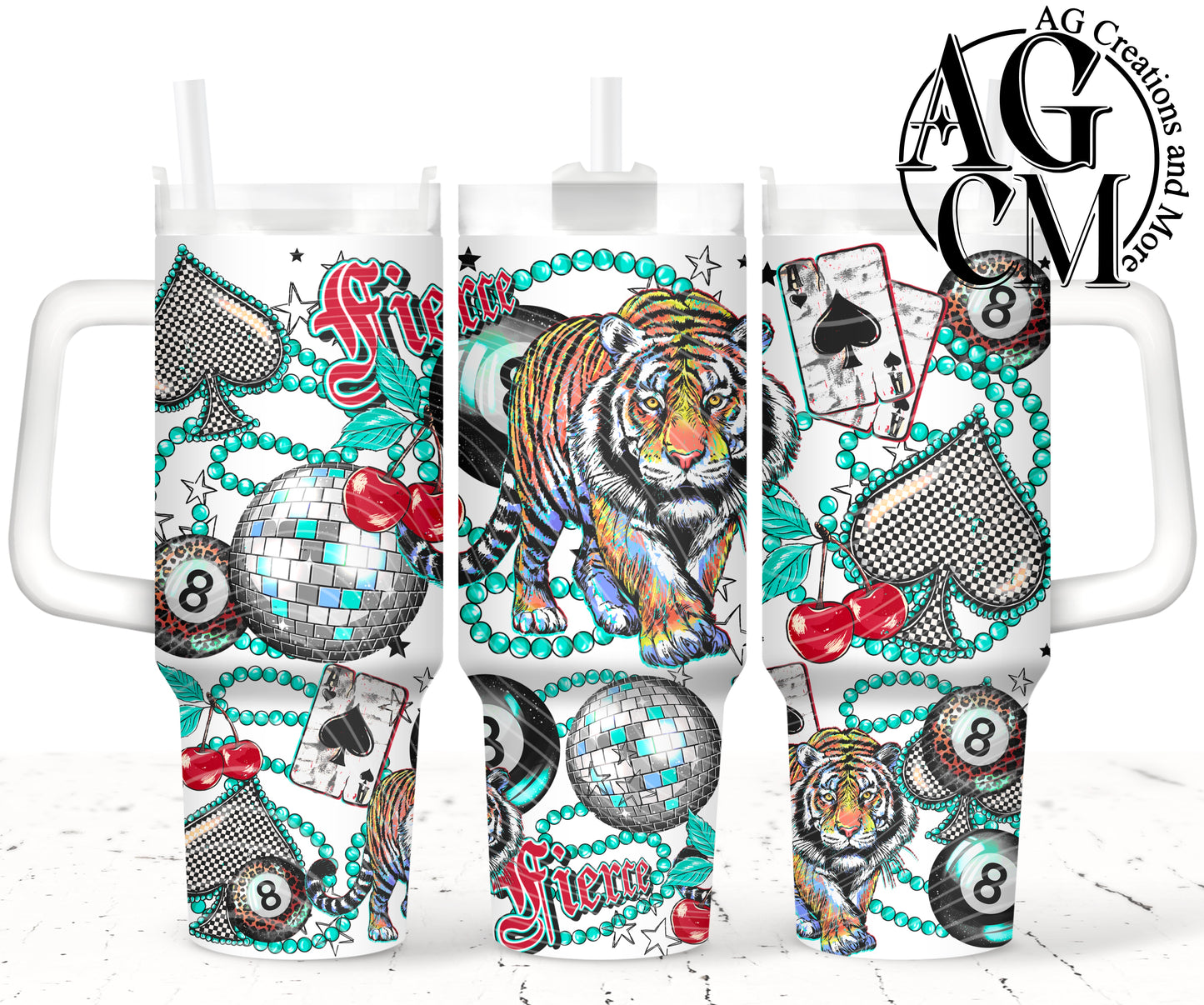 Fierce Tiger 40oz Tumbler Digital Png
