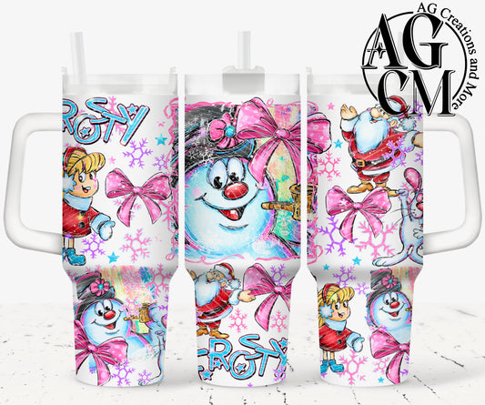 Snowman 40oz Tumbler Digital Png