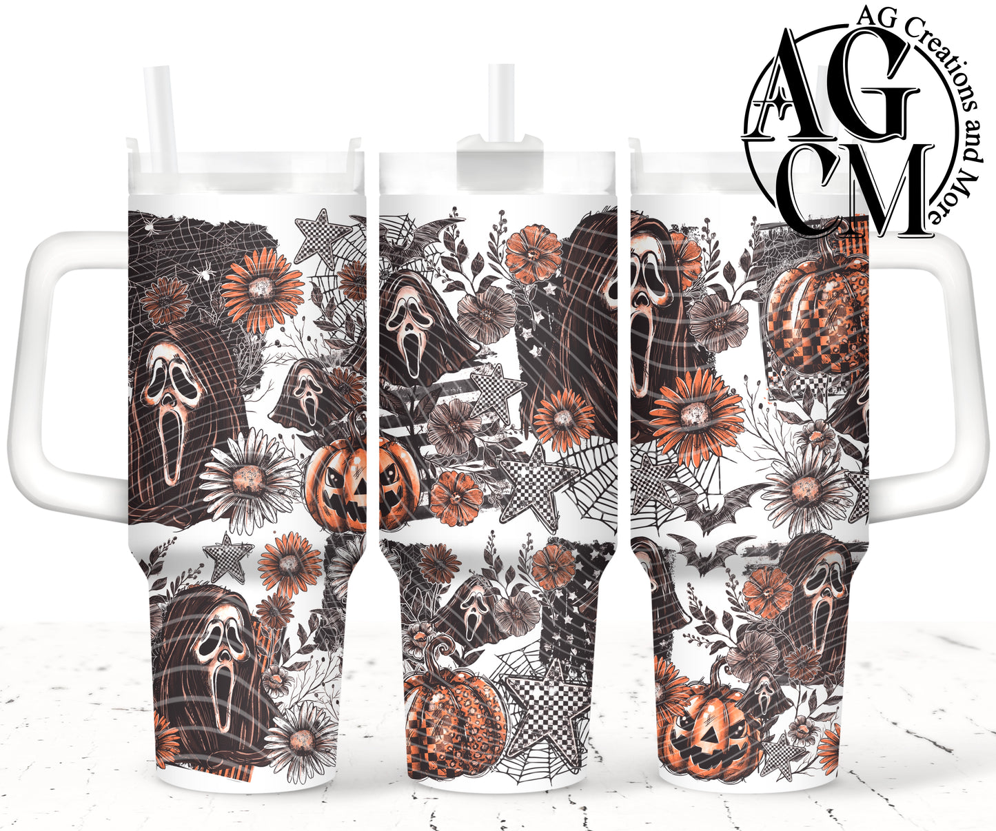 Ghost Fce 40oz Tumbler Digital Png