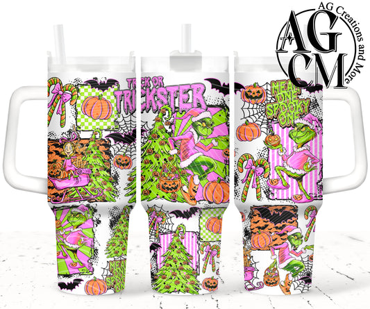 Green Trickster 40oz Tumbler Digital Png
