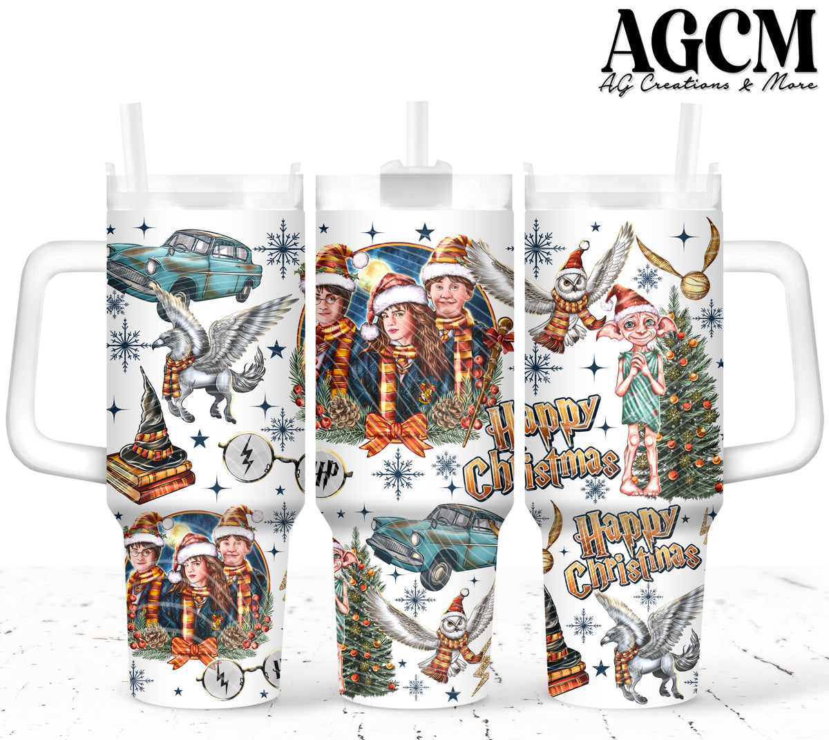 Happy Christmas 40oz Tumbler Digital Png