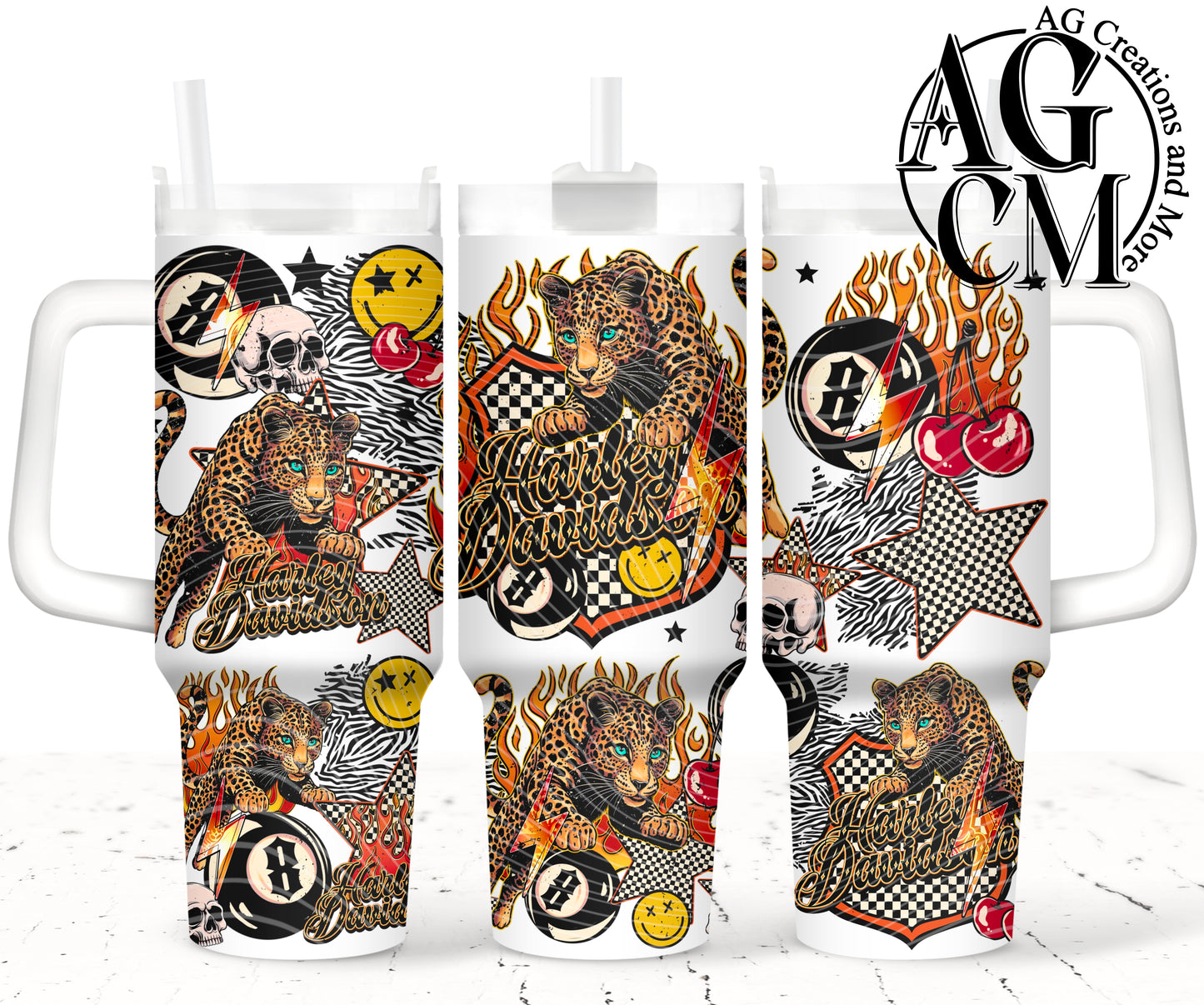 HD Leopard 40oz Tumbler Digital Png