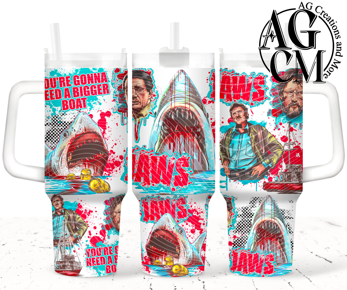 1975 Shark 40oz Tumbler Digital Png