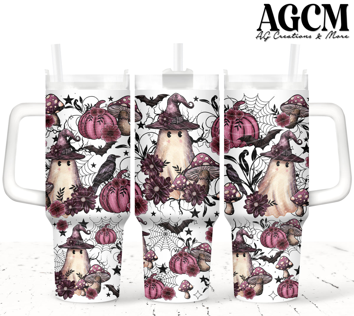 Little Ghost Witch 40oz Tumbler Digital Png