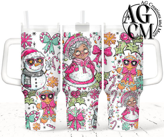 Mrs. Claus 40oz Tumbler Digital Png