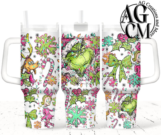 The green guy Doodle  40oz Tumbler Digital Png