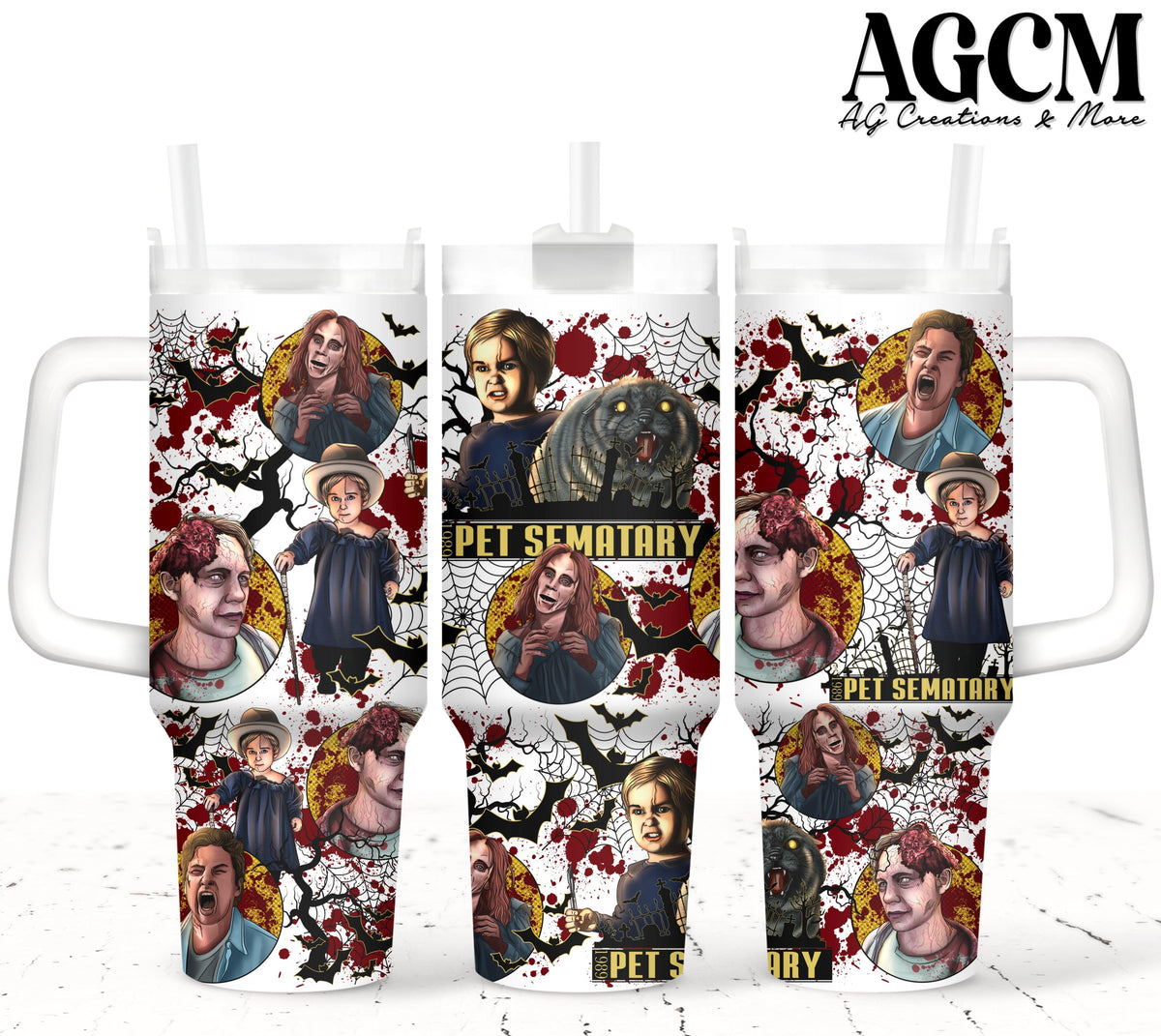 40oz Cat Cemetery Tumbler Digital Png