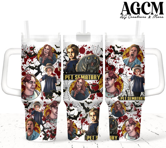 40oz Cat Cemetery Tumbler Digital Png