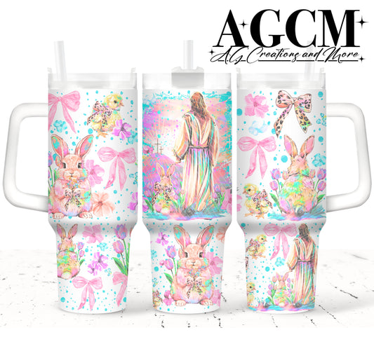 Bunny and Jesus 40oz Tumbler Digital