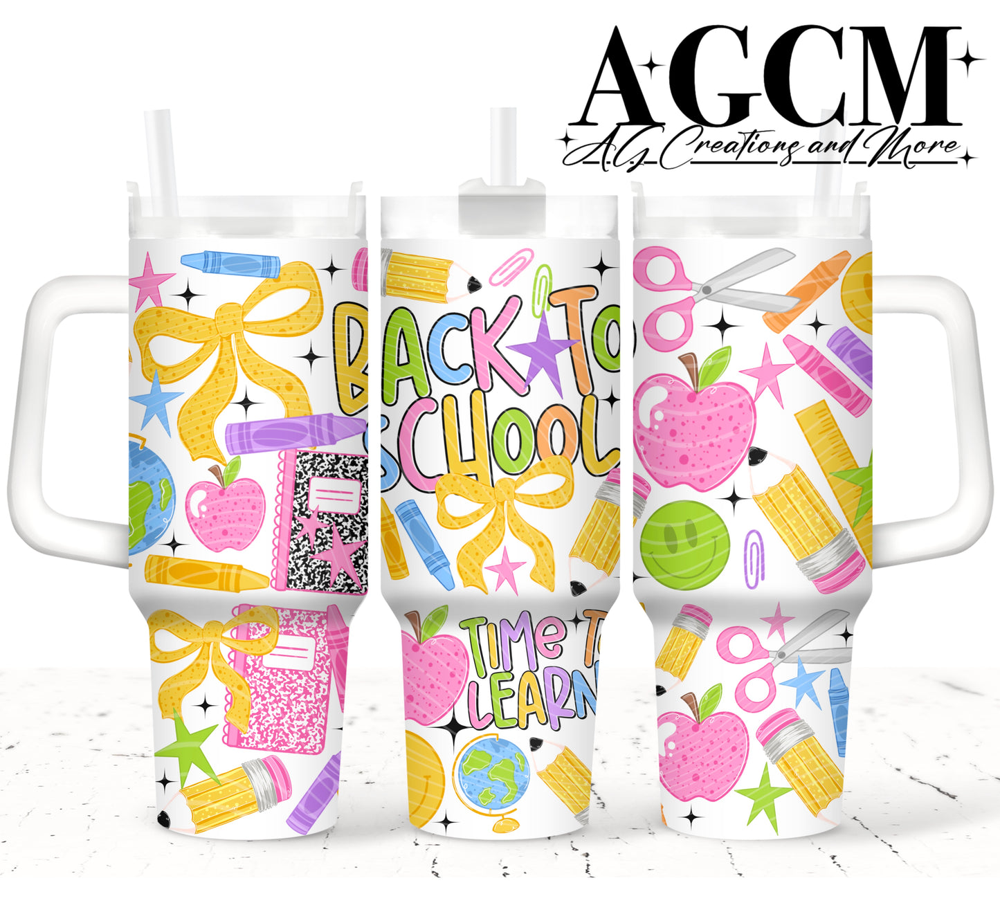 Back to School 40oz Tumbler Digital