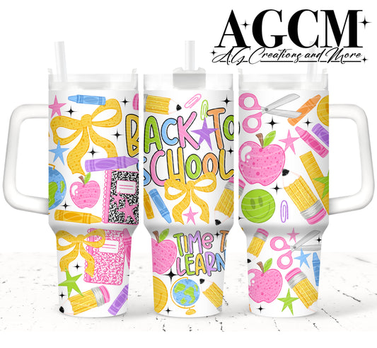 Back to School 40oz Tumbler Digital
