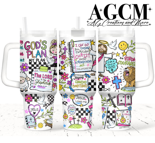 God's Plan 40oz Tumbler Digital
