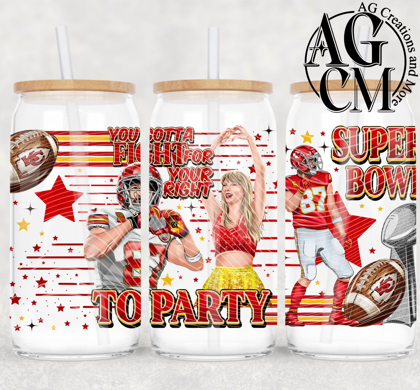 Red Party 16oz libby wrap PNG