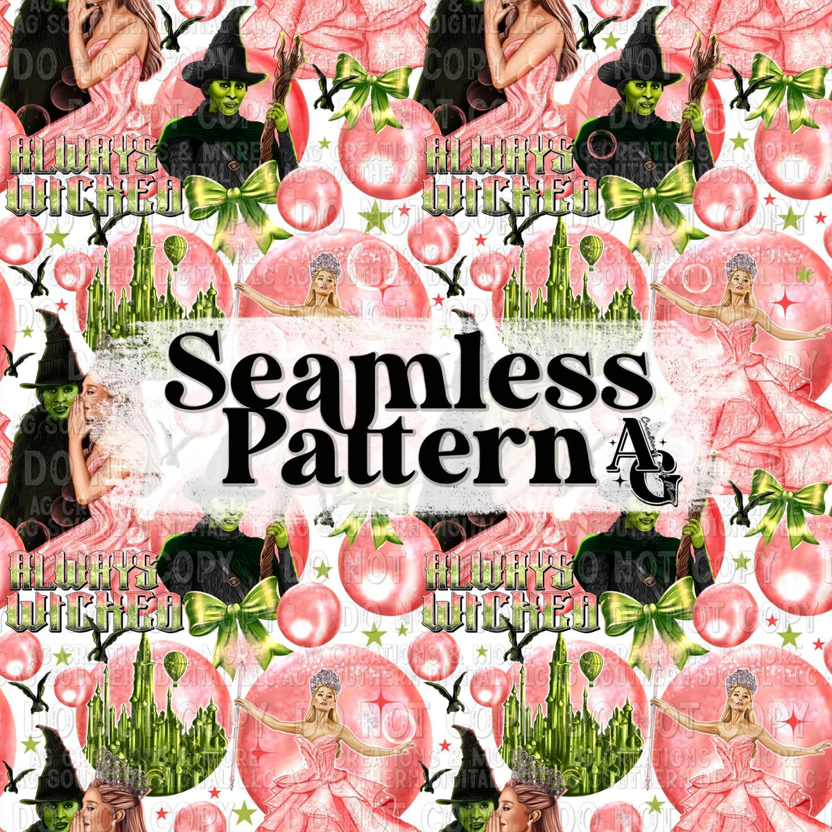 Emerald City Seamless Pattern PNG