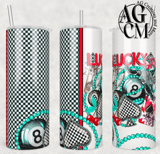 Lucky Girl 20oz Tumbler Digital Download PNG