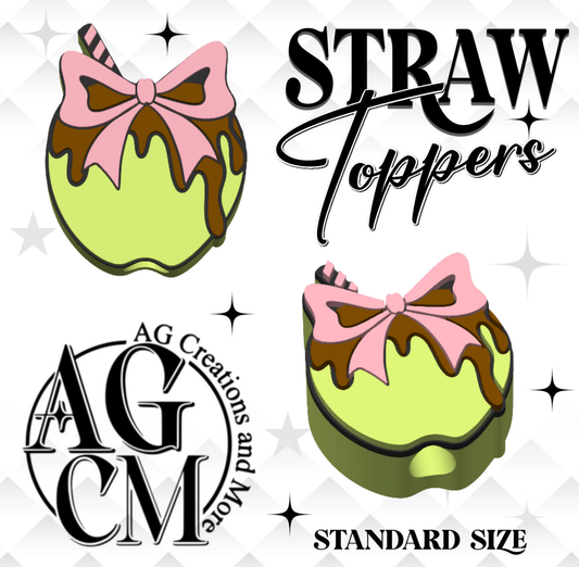 Carmel Apple 3D Straw Toppers