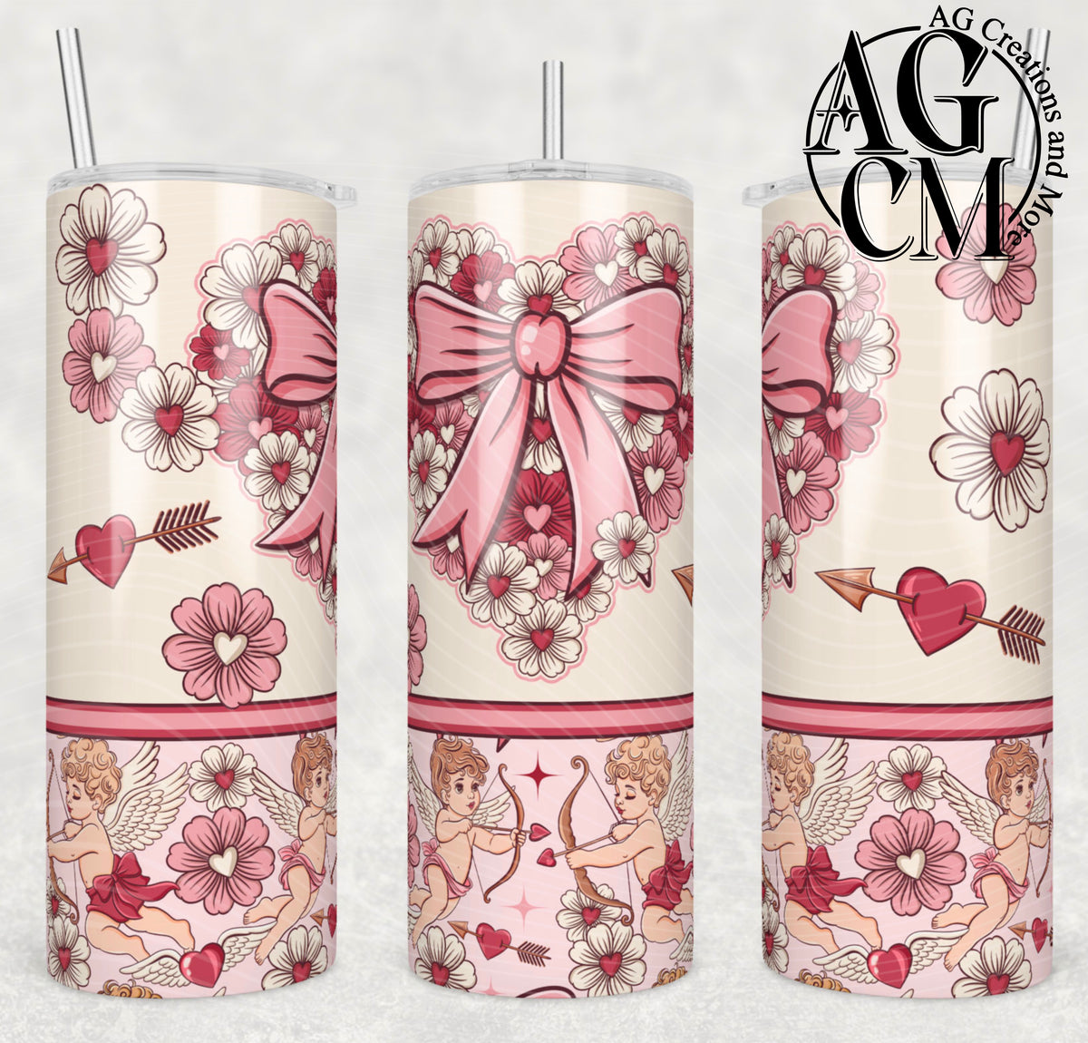 Floral Cupid 20oz Tumbler Digital Download PNG