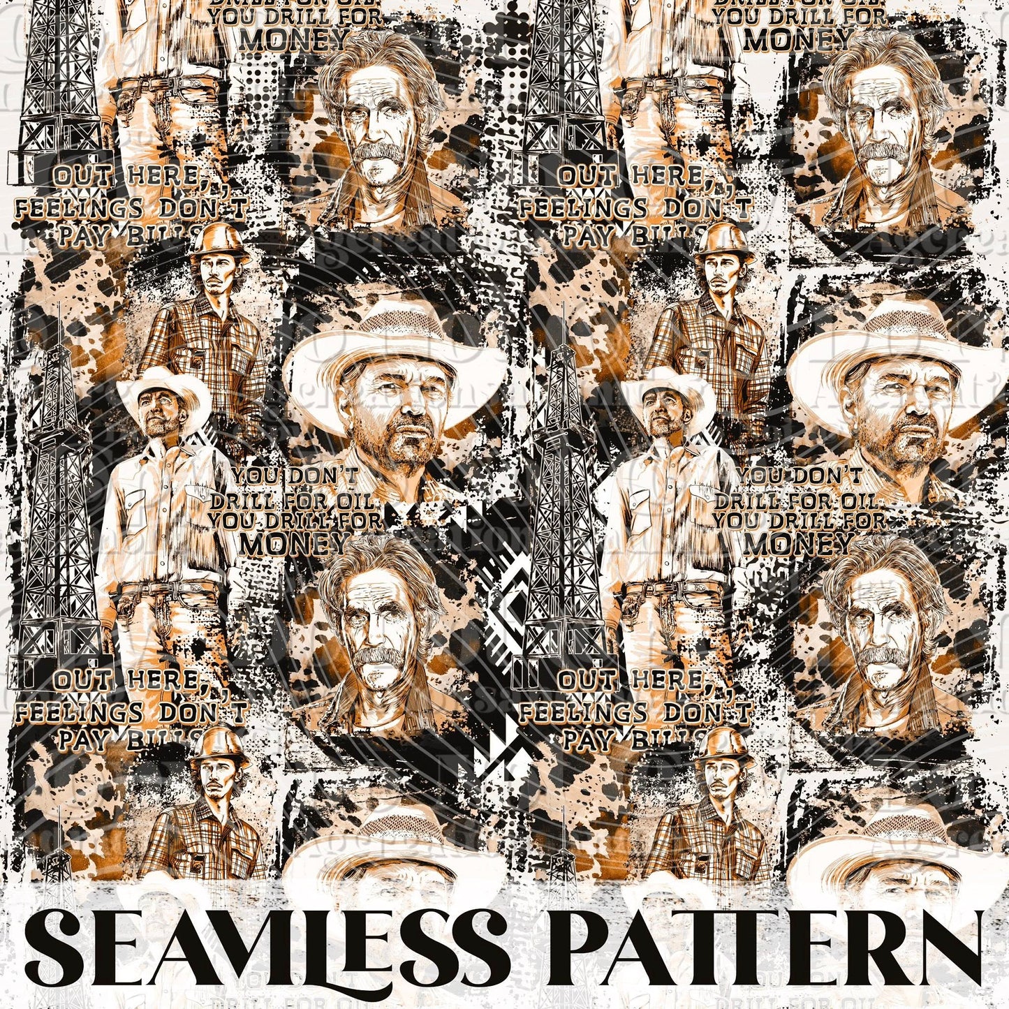 Land Oil Seamless Pattern PNG