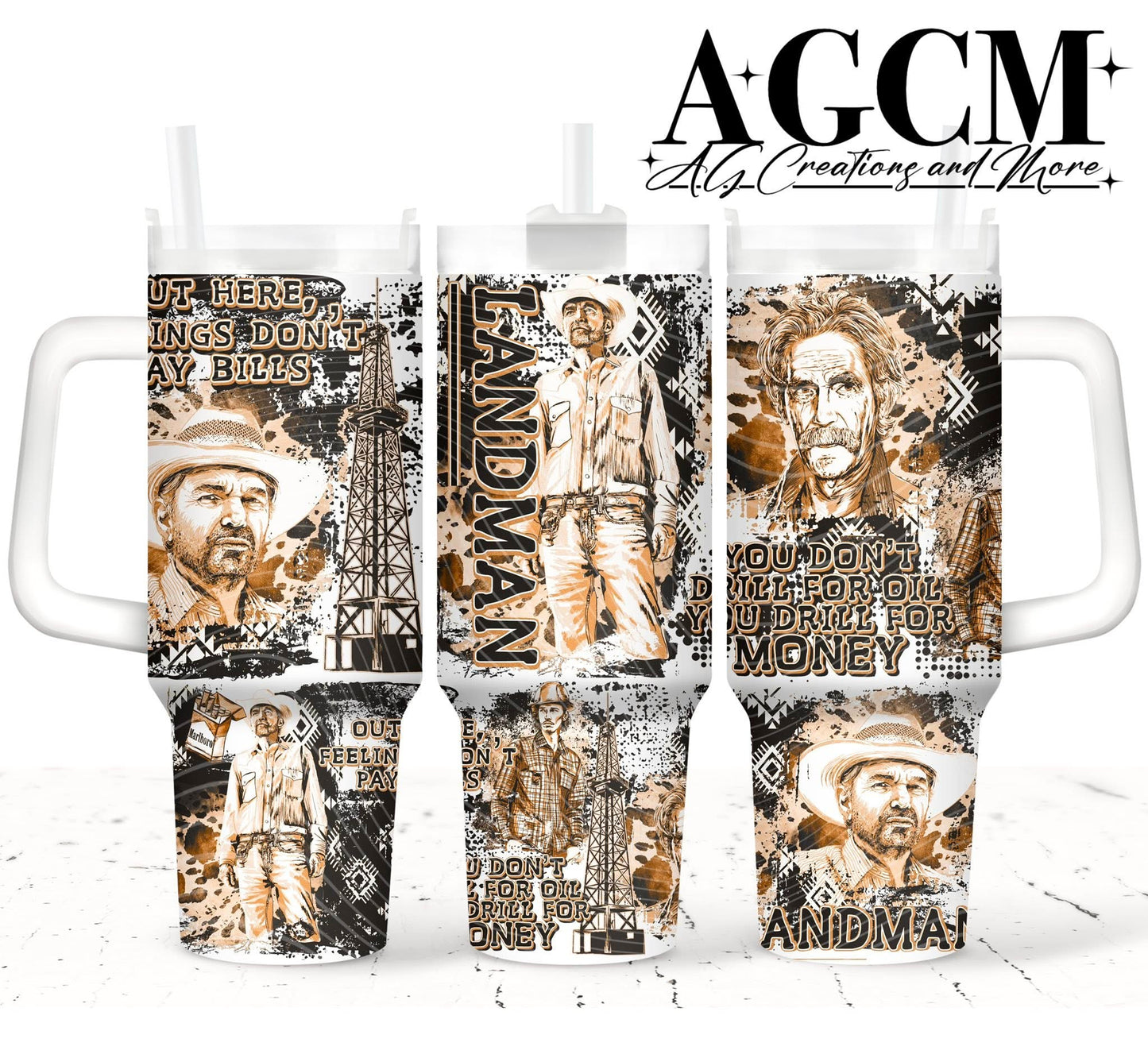 Land Oil 40oz Tumbler Digital Png