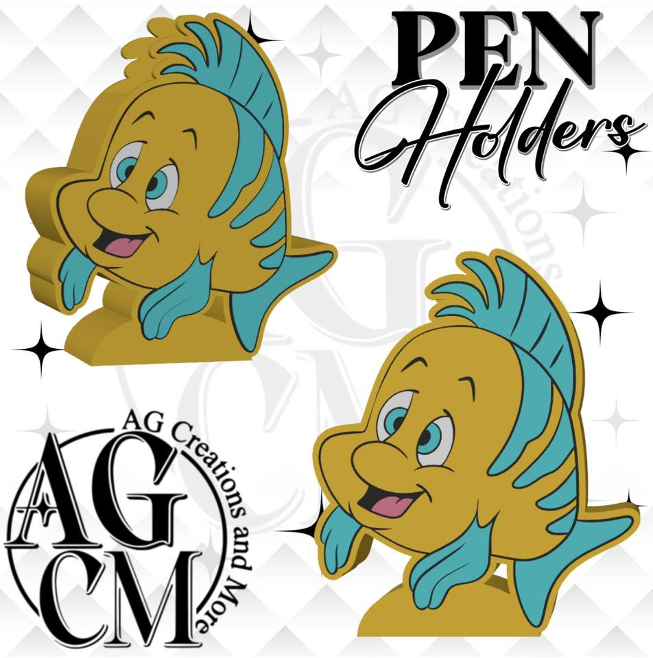 Yellow Fish 3D Pen Holder 3MF / STL File