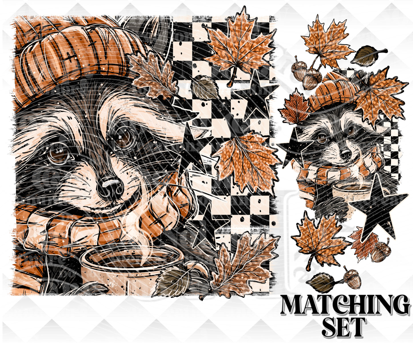 Checkered Racoon Download png design