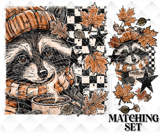 Checkered Racoon Download png design