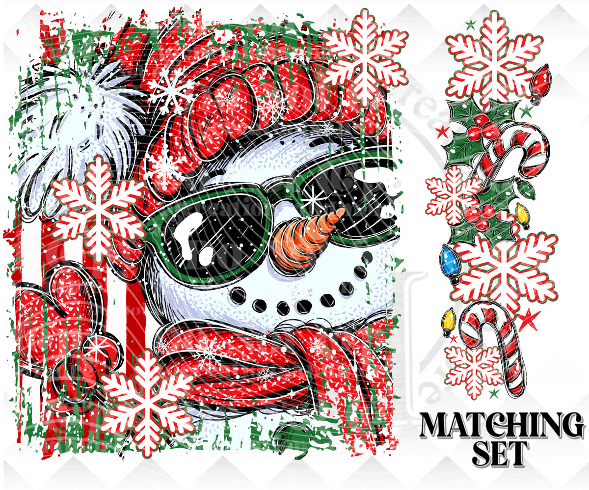 Red Snowman Digital Download PNG