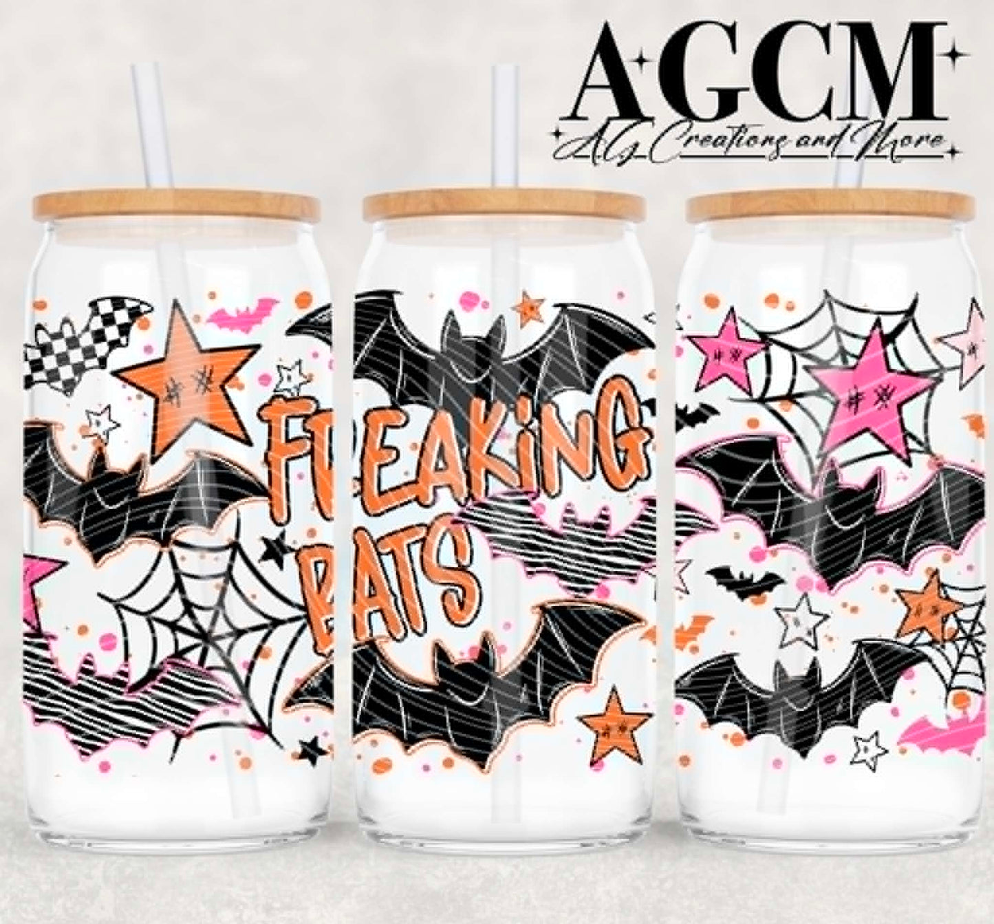 Freaking Bats 16oz Libby wrap PNG