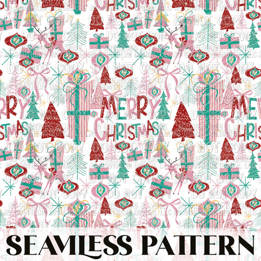 Merry Christmas Seamless Pattern PNG