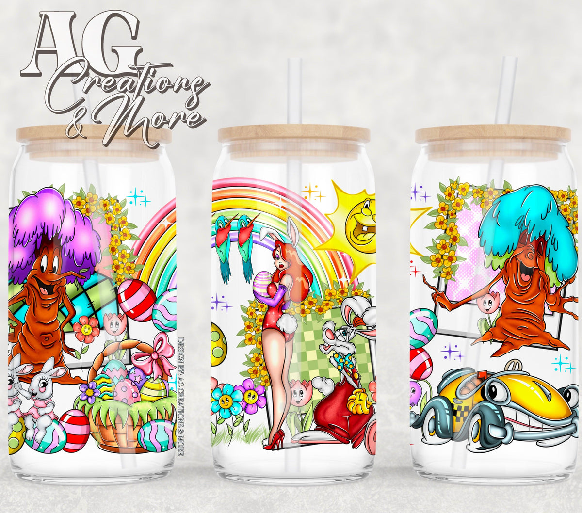 Roger and Jess easter 16oz Glass Digital