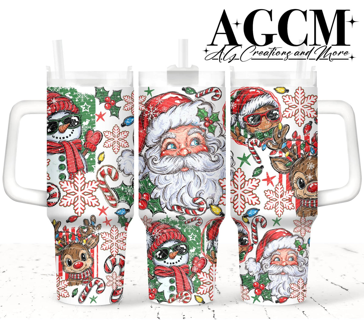 Santa 40oz Tumbler Digital