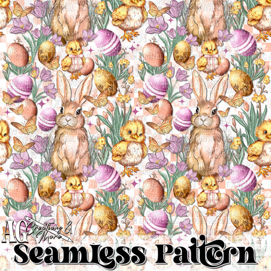 Easter Bunny Seamless Pattern