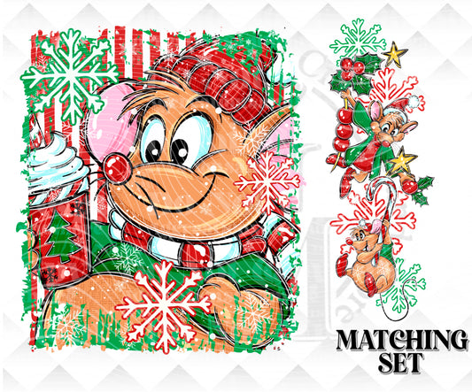 Christmas Mouse Digital Download PNG