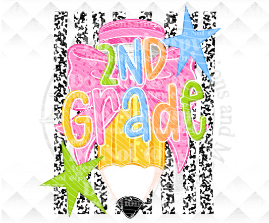 2nd Grade Pencil Digital Download png design