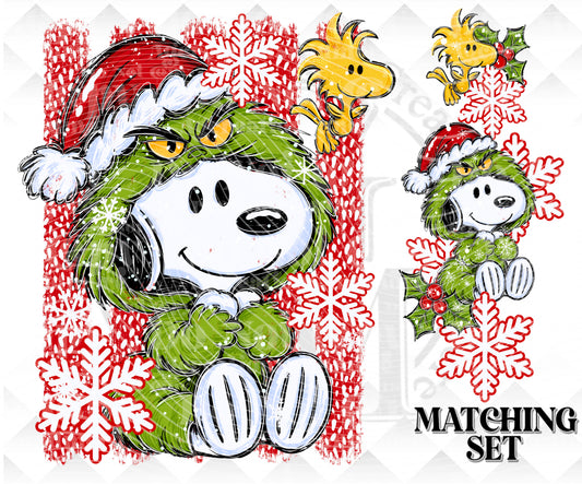 G-Christmas Pup Stripe set Digital Download PNG