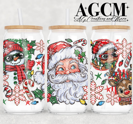 Santa 16oz Libby wrap PNG
