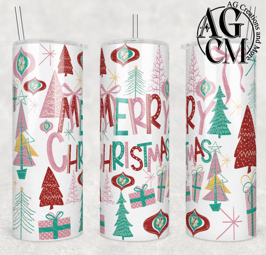 Merry Christmas 20 0z Tumbler Digital Download PNG