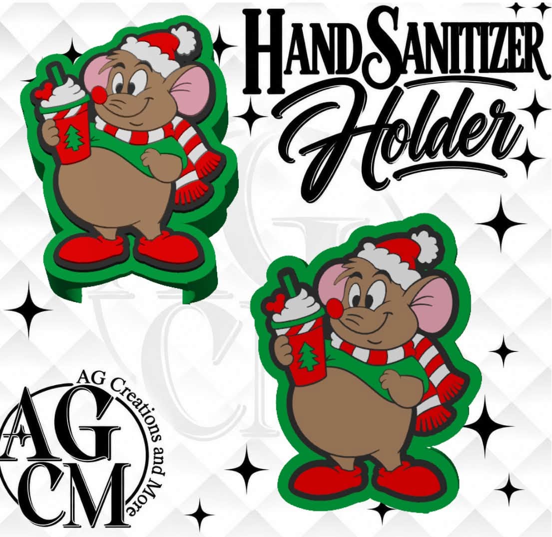Christmas Mouse 3D Hand Sanitizer Holder 3MF File