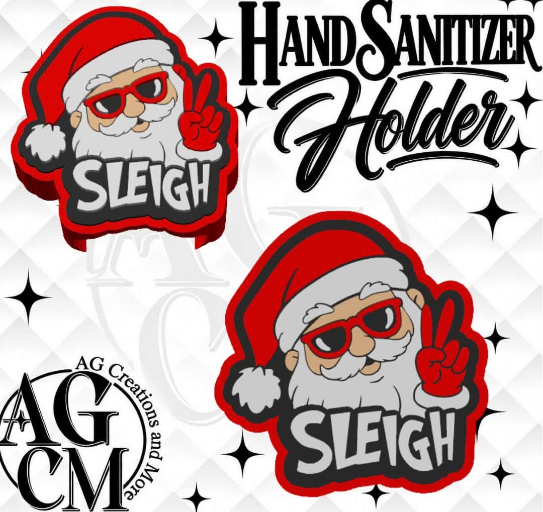 Santa Sleigh 3D Hand Sanitizer Holder 3MF File
