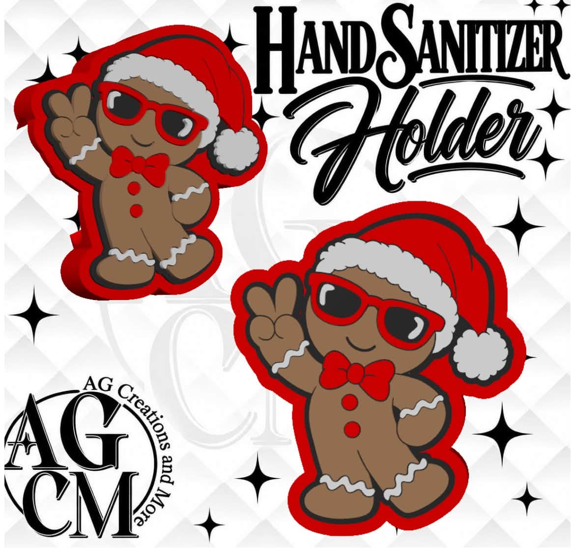 Gingerbread 3D Hand Sanitizer Holder 3MF File