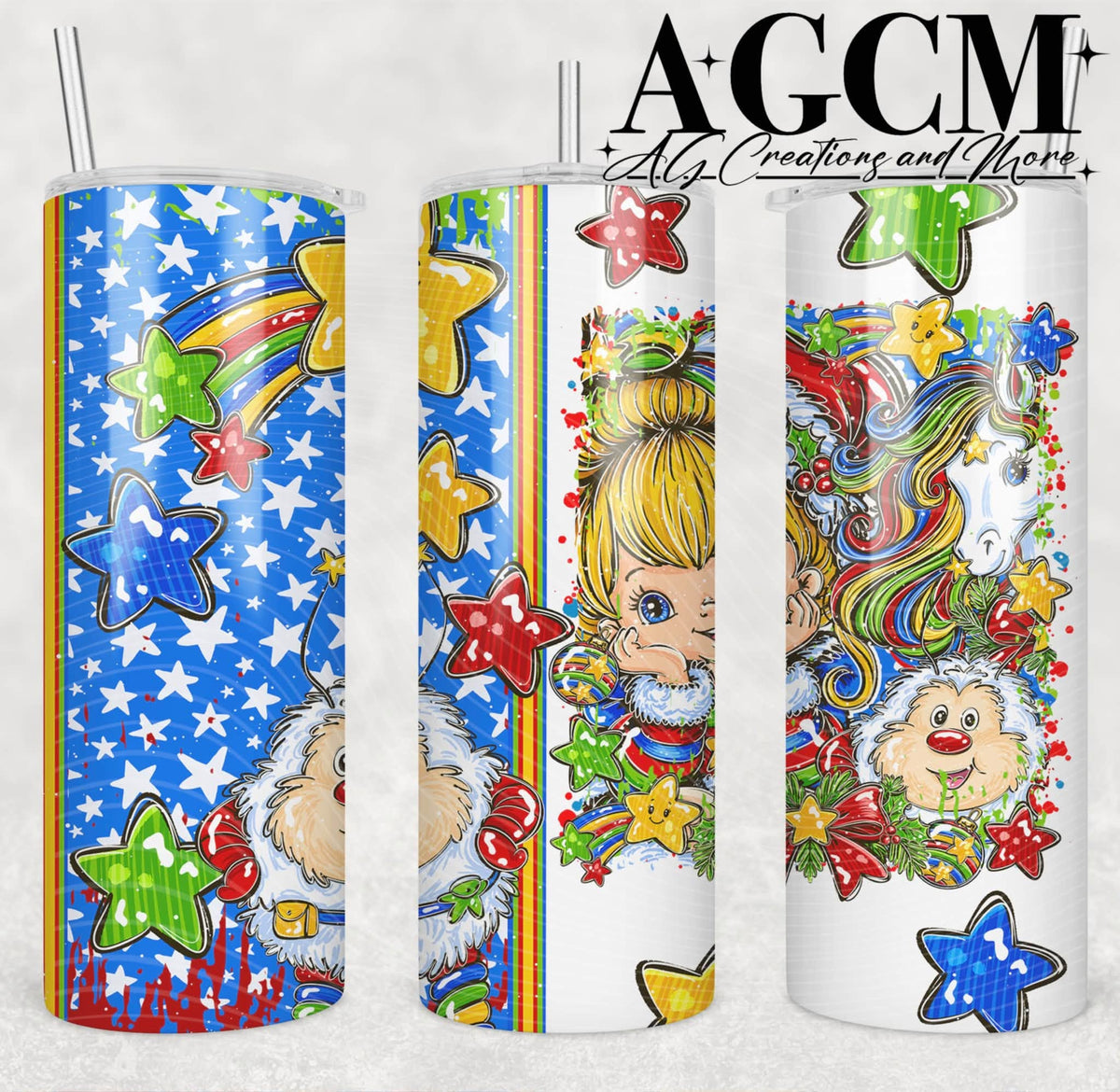 Rainbow Girl Christmas 20oz Tumbler Design | Instant PNG Digital File