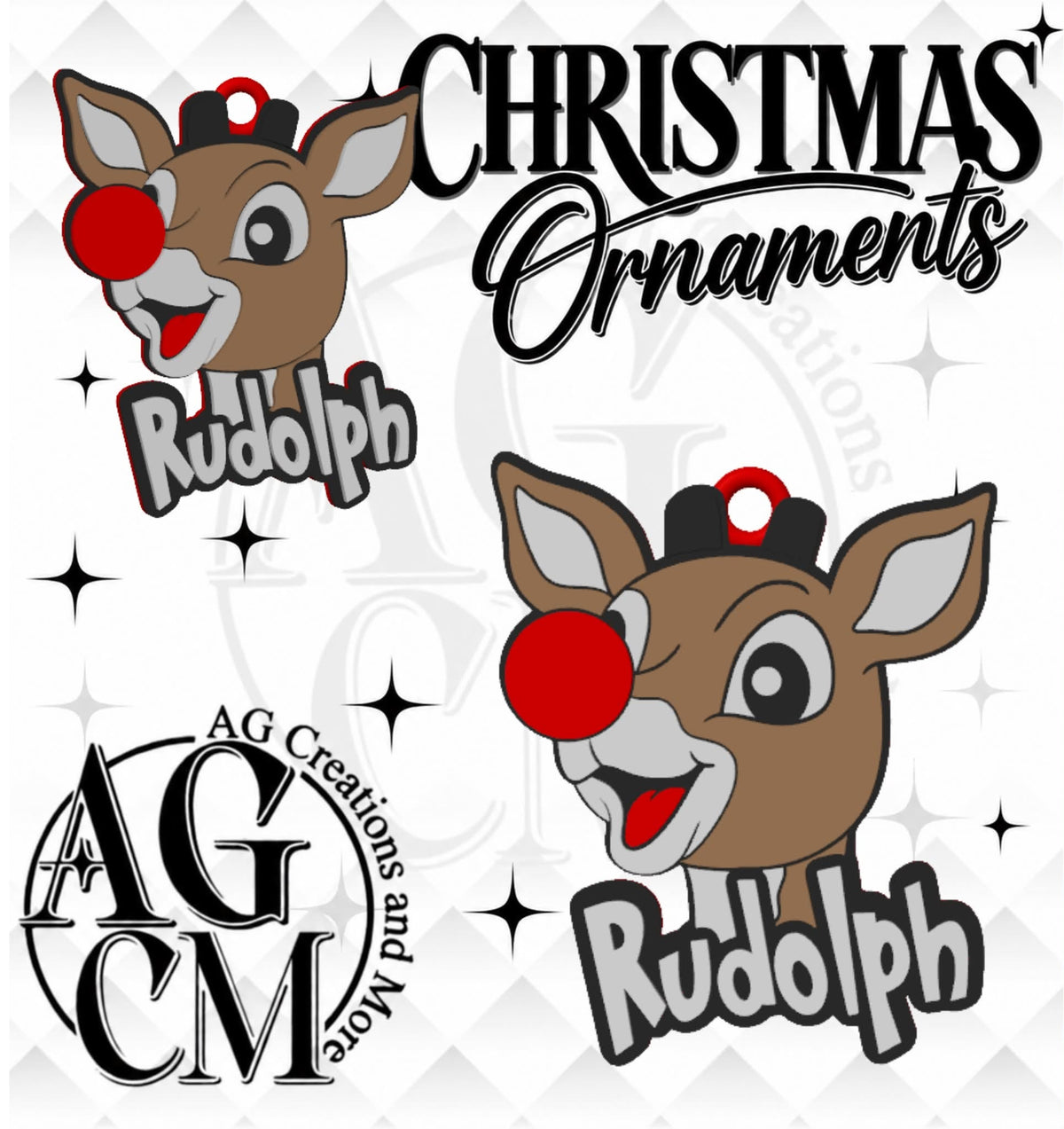 CIJ Red Nose Reindeer 3D Christmas Ornaments (Wholesale/singles)