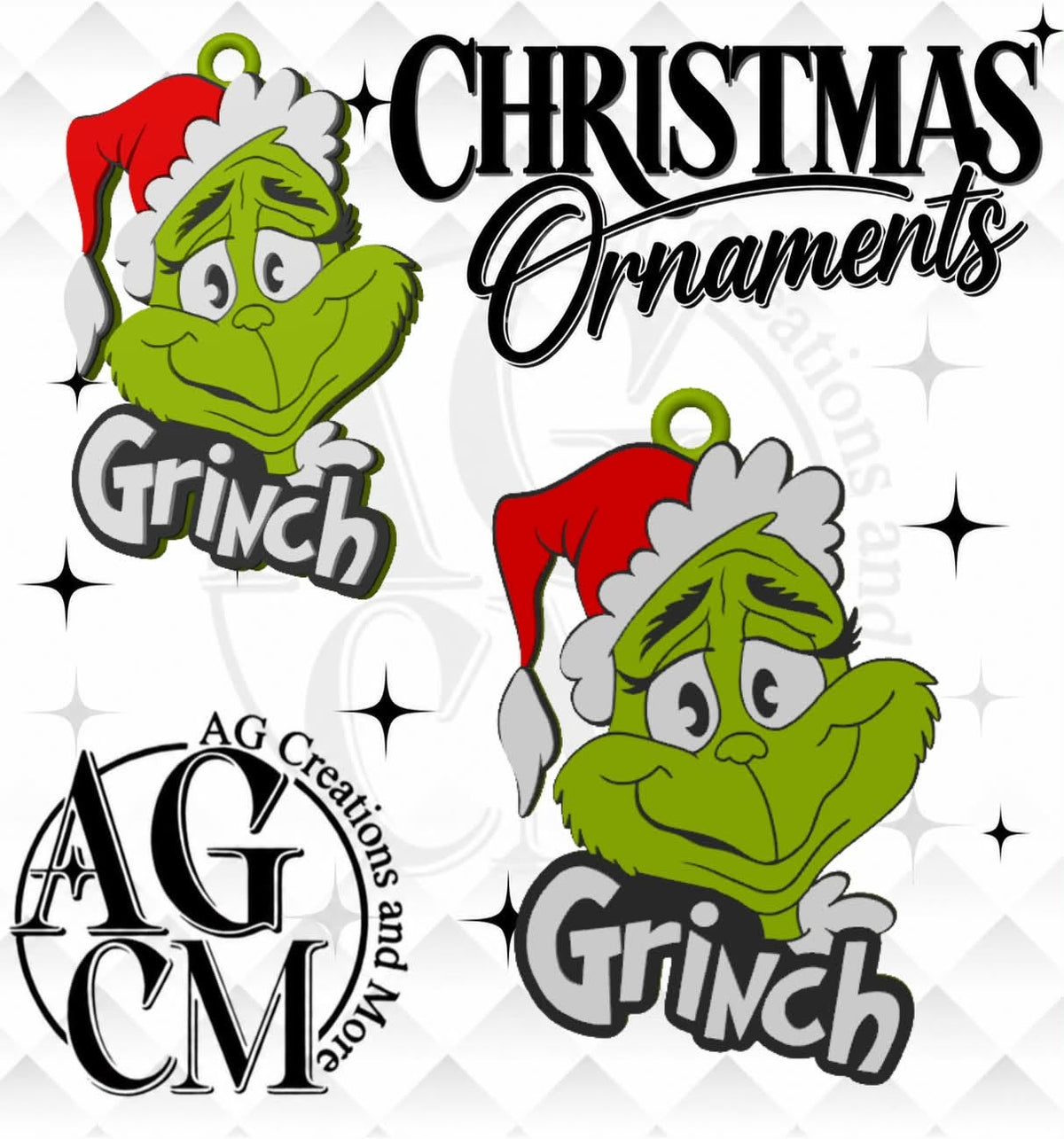 CIJ Christmas Green 3D Christmas Ornaments (Wholesale/singles)