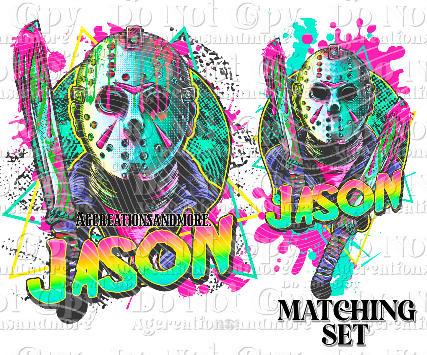 90's Friday The 13th Teal1 Set Digital Download Png