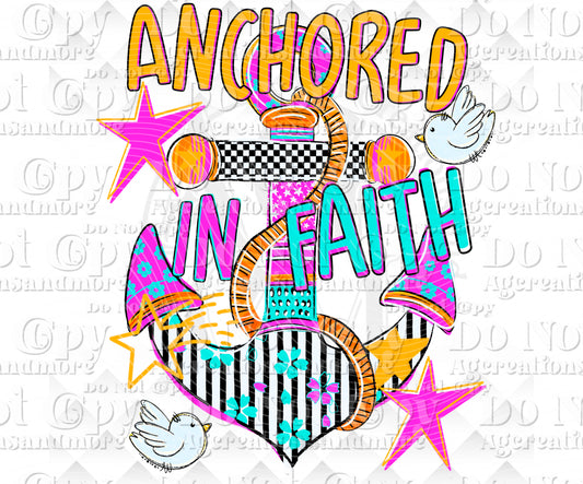 Anchored in Faith Digital Download png design