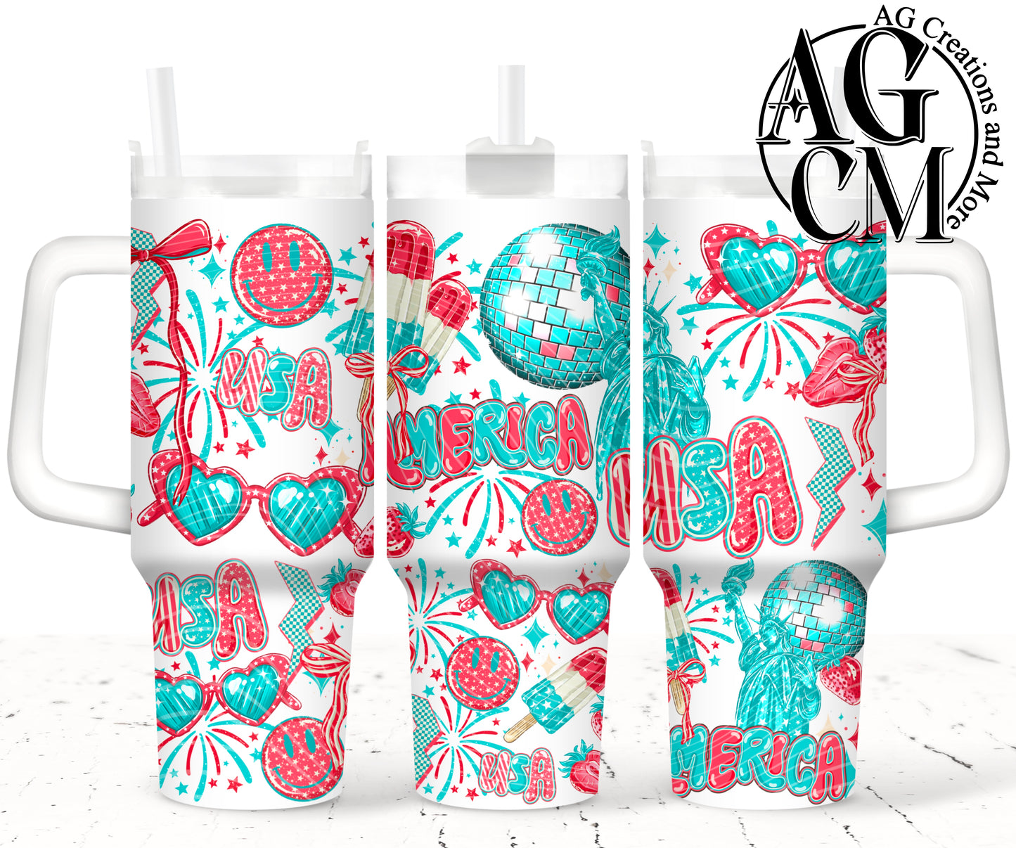 America usa 40oz Tumbler Digital Png