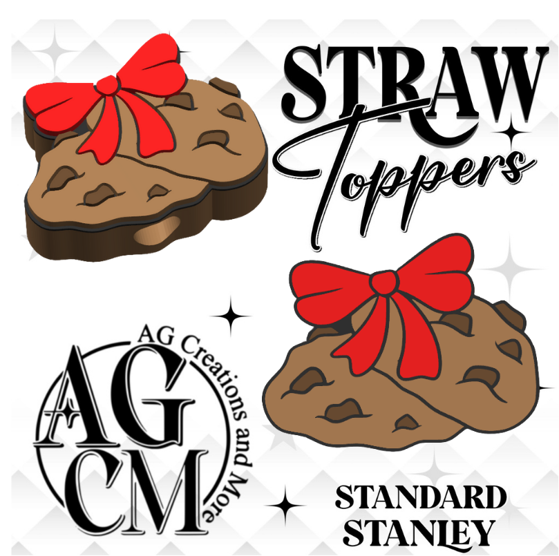 Santa's cookies 3D Straw Toppers